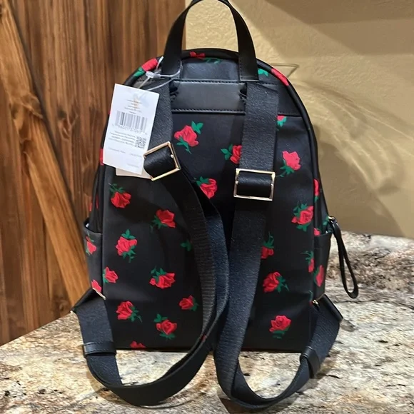 Kate Spade New York Chelsea Rose Toss Black Floral Large Backpack NWOT Kate Spade Chelsea Red Rose Floral Printed Medium Backpack  main image 2